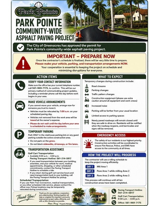 Paving Bulletin Flyer